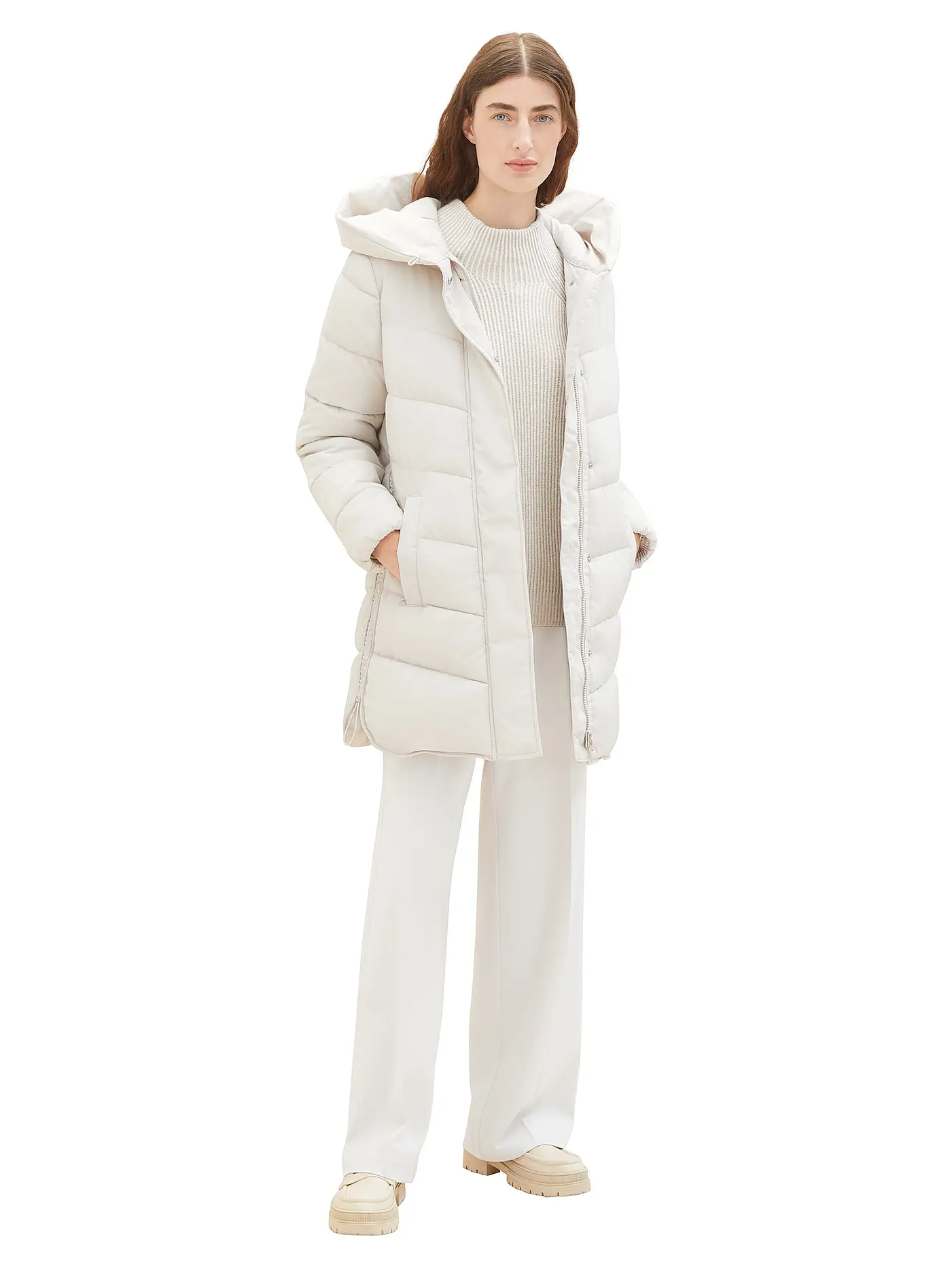 TOM TAILOR | Steppmantel | weiss